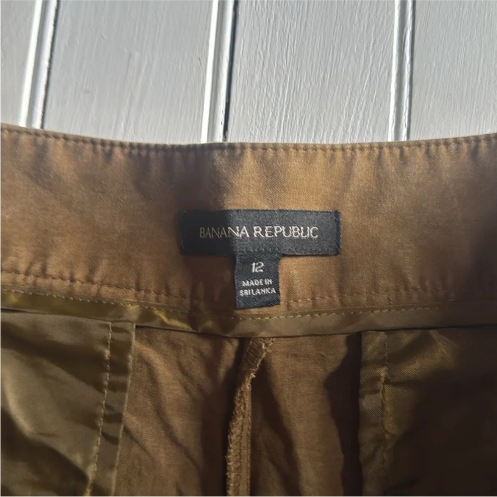 Banana Republic Belted Shorts Olive/Brown Size 12 - Picture 5 of 6